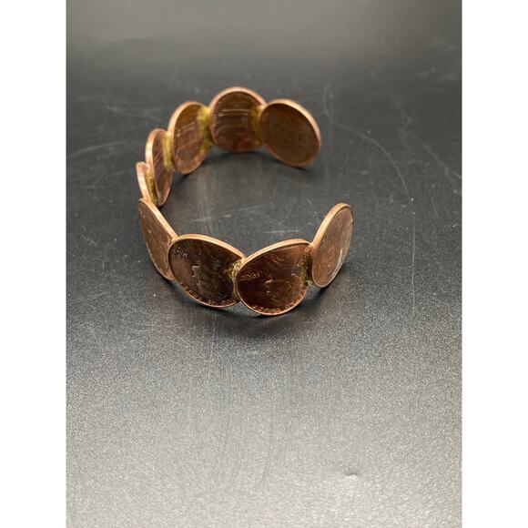 Vintage‎ Copper Penny Cuff Bracelet 1941 to 1974 Coins Handmade Bangle - Picture 4 of 10